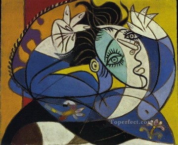  Maar Pintura - Femme aux bras leves Tete de Dora Maar 1936 Cubismo